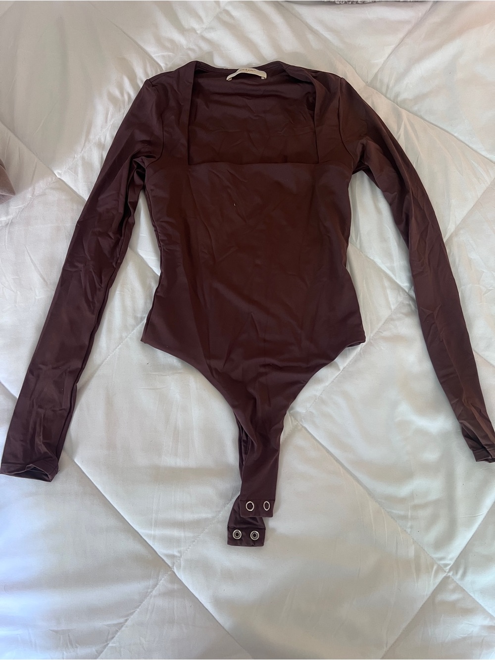 Kids Long Sleeve One-Piece Bodysuit in Deep Brown